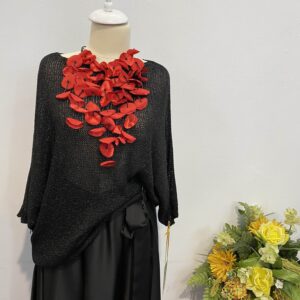 Bluză cu fir strălucitor negru - imagine 5