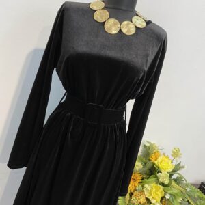 Rochie catifea neagră - imagine 5
