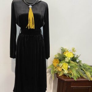 Rochie catifea neagră - imagine 1