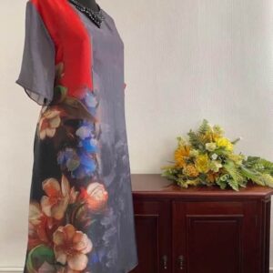 Rochie gri cu pictură - imagine 5