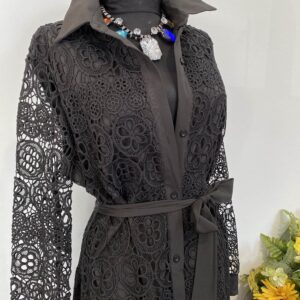 Rochie neagră din broderie - imagine 3