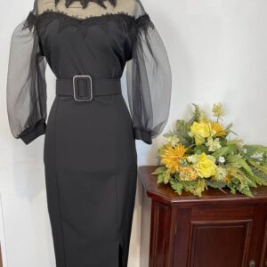 Rochie neagră cu curea - imagine 2