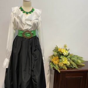 Bluza albă cu volan și cordon - imagine 6