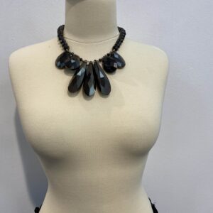 Colier cu cristale negre lacrima - imagine 2