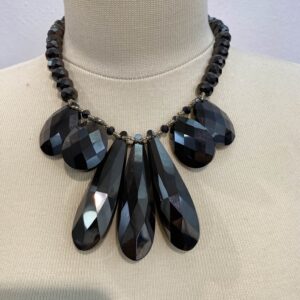 Colier cu cristale negre lacrima - imagine 1