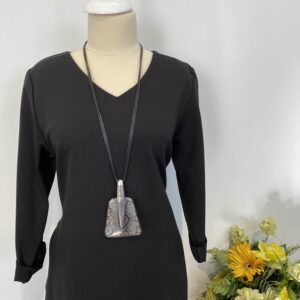 Rochie neagră jerse Irina - imagine 2