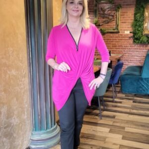 Bluza roz răsucita - imagine 1