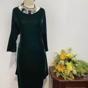 Rochie catifea verde - imagine 1