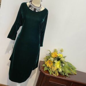 Rochie catifea verde - imagine 4