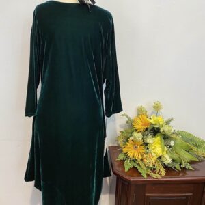 Rochie catifea verde - imagine 5