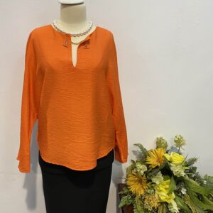 Bluza portocalie cu lanț - imagine 1