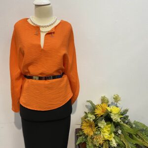 Bluza portocalie cu lanț - imagine 3