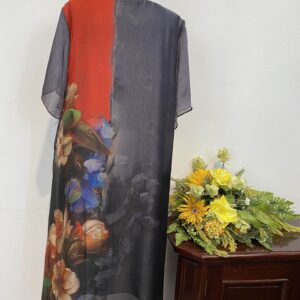 Rochie gri cu pictură - imagine 4