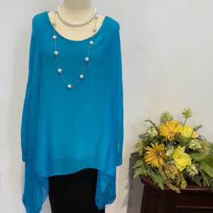 Bluza mătase turcoaz - imagine 2