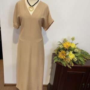 Rochie bej V - imagine 2