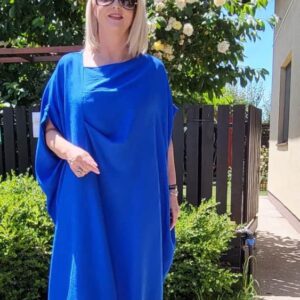 Rochie albastră 3 pliuri - imagine 1