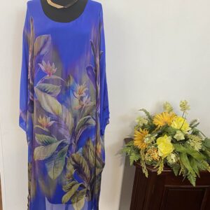 Rochie mătase albastra - imagine 1