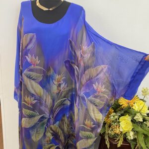 Rochie mătase albastra - imagine 2
