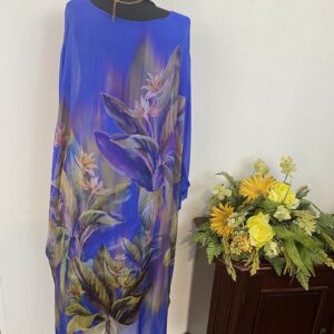 Rochie mătase albastra - imagine 3